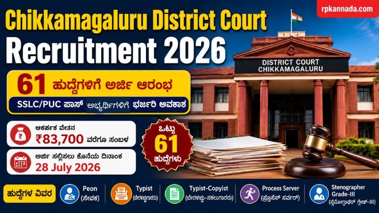 Chikkamagaluru district Court Recruitment 2026